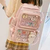 Школьные сумки девочки большой розовый рюкзак ITA с двумя чистыми карманами для выставки женских женщин Big Kawaii вставка вставка H221 230320