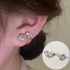 Studörhängen lyx simulerad pärla kristall dubbel syfte för kvinnor flickas födelsedagspresent smycken gud accessoires femme