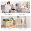 Storage Boxes Bins Foldable Wardrobe Storage Box Bras Socks Underwear Organizer Cotton Linen Bedroom Clothes Quilt Sorting Desktop Sundries Storage 230321