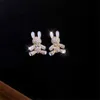 Charme Nouveau 18k Plaqué Or Zircon Lapin Boucles D'oreilles Doux Design De Mode Boucles D'oreilles Mignon Personnalité Boucles D'oreilles Quotidiennes En Gros Femme G230320