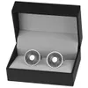 CUFF LINKS SAVOYSHI Classic Round Metal Links for Mens French Shirt High Polishing Black Busines