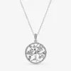 Sparkling Family Tree Necklace for Pandora Authentic Sterling Silver Fashion Party Jewelry For Women Men Girlfriend Gift designer Link Necklaces with Original Box