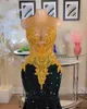 Sequins ışıltılı deniz kızı yeşil balo elbiseleri kadınlar için 2023 altın aplike parti önlükleri uzun gece elbise vestidos de graduacion