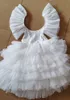 Abiti da ragazza Fiore bianco Ragazza Abito in pizzo Abito da principessa per bambini Bambini Matrimonio Festa di compleanno Abiti Bambini Vacanza Abbigliamento casual Abbigliamento W0314