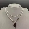 Femmes Hommes Collier Chaîne Bijoux De Mode Noir Blanc P Triangle Pendentif Conception Partie Argent Hip Hop Punk Hommes Colliers Noms Déclaration Bijoux