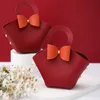 Other Event Party Supplies 10 Pcs/Lot Creative Ring Portable Leather Wedding Candy Box Bow Companion Gift Box Cosmetic Packaging Small Boxes for Gifts 230321