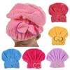 Handtuch 6 Farben Schnell trockenes Haar Hut Mikrofaser Solide Turban Damen Mädchen Damen Kappe Badewerkzeug Trocknen Kopf Wrap Hat251