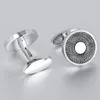 CUFF LINKS SAVOYSHI Classic Round Metal Links for Mens French Shirt High Polishing Black Busines