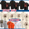 Camisas de beisebol New Wear San Francisco 2023 Giants 35 Brandon Crawford 5 Mike Yastrzemski 31 LaMonte Wade Jr Michael Conforto Mitch Haniger Joc Pederson 7 Davis