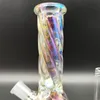 2023 Heady Bong Glass 20 CM 8 pulgadas Clear Twisted Felix Rainbow Color Clear Hookah Water Pipe Bong Glass Bongs 14 mm Bowl Down tallo
