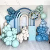 Inne imprezy imprezowe 173PCS Macaron Blue Green Garland Arch Balloon Kit Kolor Kolor Lateks