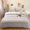 Bedding sets Grey Set Solid Color Flat Sheet Duvet Cover No Filling Pillowcase Bed Linens Polyester Twin Queen Size Home Textile 230321