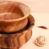 Миски ручной сплошной деревянный рисовый суп салат фрукты контейнер для хранения дома деревянная миска для кофейного чая