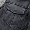 Мужские жилеты идопия мужчина черный мотоцикл жилет мужская искусственная кожаная молния Clre Biker Jupet Jacket Plus 230320