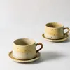 Tasses soucoupes japonais thé à bulles expresso tasse à café ensemble assez créatif Vintage Original petit déjeuner après-midi Tazas verres