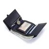 Carteiras carteira pequena para mulheres de luxo em couro de impressão de luxo 3 dobras compactas marcas de moda multifuncional Drawstring Designer Walets G230327