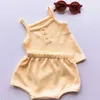 Kledingsets Babykleding Sets Summer Toddler Girl -band Pakken Katoen Solid Baby Boy Tops T -shirt en shorts Infant Tracksuit pasgeborenen Z0321