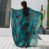 Vêtements de scène femmes vêtements de danse du ventre robe caftan en mousseline de soie motif tie-dye Khaleegy Abaya Jalabiya