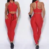 Womens Two Piece Pants Set Women Tracksuit Sports Fashion 2 S Outfits Gym Leggings Push Up Sportswear Red Grey Black 230321