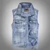 Men's Vests Ripped Denim With Wings Embroidery Hi Street Distressed Sleeveless Jacket Waistcoat Plus Size M5XL 230320