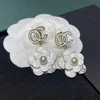 Boucles d'oreilles longues à pampilles plaquées or 18 carats pour femmes, marque de luxe, strass, perles, accessoires de fête de mariage