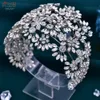 Festa Fiore Tiara Barocco Cristallo Fronte Copricapo da sposa Corona di strass con Gioielli da sposa Accessori per capelli Corone nuziali Copricapo HP430