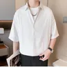 Casual shirts voor heren gestreept shirt mannen Japanse casual oversized trend zwarte unisex gotische korte mouwen blouses 230321