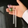 Narguilés Long pot de pêche accessoires de bangs en verre Pipe colorée fumant en verre incurvé