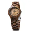 Montre-bracelettes clairs luxe quartz hommes montre la mode de bracelet en bois en bois bracelet lumineux mains de bracelet montres de bracelet