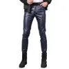 سروال نسائي S Tsingyi Spring Summer Moto Skinny Faux Leather Men Black Gold Gold White Pu Sansers Clothing 230321