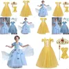 Christening Dresses Kids Clothing Cosplay Princess Costume Children Fancy Purple Navy Yellow Drop Delivery Baby Maternity Dhwxh