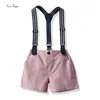 Kledingsets Tem Doger Summer Fashion Baby Boy Clothing Set katoenen korte mouw bowtie shirtoveralls casual 2pcs outfit gentleman stijl z0321