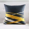 Pillow Nordic Style Cover Cotton And Linen Yellow Gray Geometric Striped Printed Decorative Pillows Home Sofa Chair Bed Decor