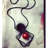 Collane con ciondolo 2023 Promozione arrivo Collana lunga in pelliccia Real Black / red Mink Ball Triangle Charm in metallo Bijoux Jewelry Fe