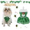 Kedi Kostümleri Pet Noel Giysileri Köpek Yıl Noel Baba Kostüm Kış Ağacı Yeşil Kırmızı Satin