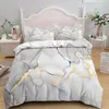 Bedding sets Marble Set KingQueen Size Grey Gold Duvet Cover Men Adults Modern Abstract Art Tie Dye Gothic Soft Quilt 230321