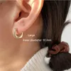 Boucles d'oreilles créoles argent sterling géométrique brillant carré pour femme simplicité française bijoux quotidiens S-E1469 Huggie