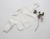 Camisas infantis primavera de estilo coreano menino linho de algodão camisas de cor pura tops soltos roupas para crianças roupas chiques de manga de morcego camisas 230321