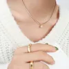 Pendant Necklaces 2023 Blingbling Romantic Zircon 18K Gold Plated Stainless Steel Choker Necklace Tennis Chain Jewelry