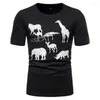 Magliette da uomo Mens Animal Fashion Summer Black White Cotton - Shirt Funny Male Teenager Tee Top