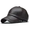 Ball Caps High Quality Leather Cap for Men Solid Winter Pu Leather Baseball Caps Brand Hat Bone Masculino Fitted hats 230320