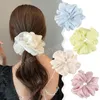 Donne coreane Extra Large Elegante Chiffon Elastici Fascia per capelli Tinta unita Scrunchies Cravatte per capelli Lady Ponytail Hold Accessori per capelli