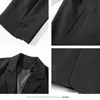 Men's Suits Blazers Brown Black Blazer Men Fashion Society Mens Dress Jacket Korean Loose Casual Suit Jacket Mens Office Formal Jacket S-2XL 230321