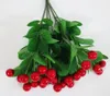 Dekorativa blommor 10 Bunds Artificial 8 Fork Silk Flower 24st Christmas Fruits For Wedding Party Home Office El Decoration Art