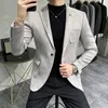 بدلات للرجال Blazers بالإضافة إلى حجم 4XL-M الخريف Deerskin Velvet Jackets Blazer 6 Color Men Business Blazers Hommes Disual Wedding Tuxedo Suit Coat 230320