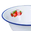 Kommen 1 pc ouderwetse emaille kom verdikte fruitpatroon salade mengen/rijst keuken servies voor huis decor