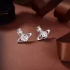 Дизайнерские серьги-гвоздики Vivian Luxury Women Fashion Jewelry Earring Metal Pearl Earring cjeweler Westwood Woman 45321212