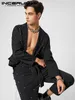 Ternos masculinos Blazers Incerun Moda Men Blazer Lapela Manga Longa Um botão Casual Casual Suit