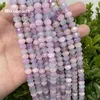 Colares de miçangas no atacado Natural Natural 58mm Aquamarine Lavendar Amethyst Pink Quartz Facetado Rondelle Logo