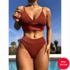 Sexig bikini 2023 Push Up Bikinis Set High midja Kvinnor Swimsuit Kvinnliga badkläder för kvinnor Baddräkt Simmesdräkter Beachwear